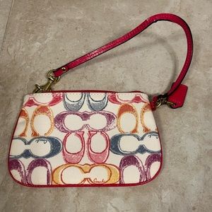 Coach Poppy Signature Wristlet Wallet Purse
